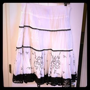 Embroidered Crinkle Skirt